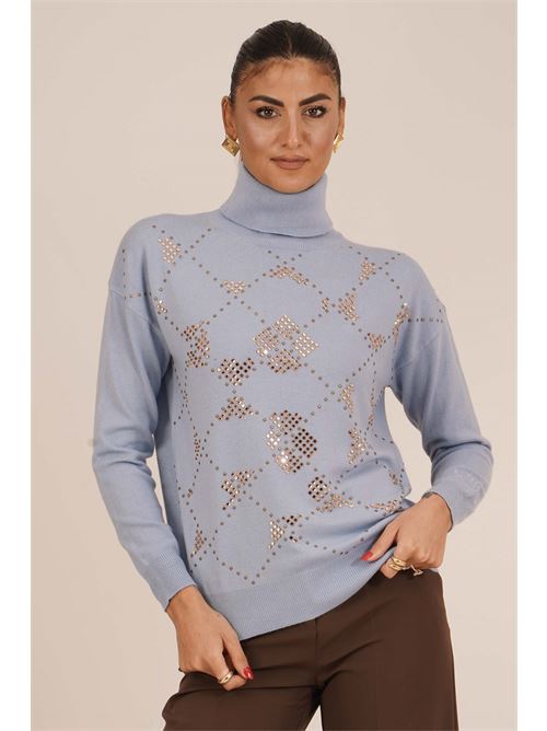 Maglia con strass Love To Love by Gai Mattiolo | LT625AZZURRO
